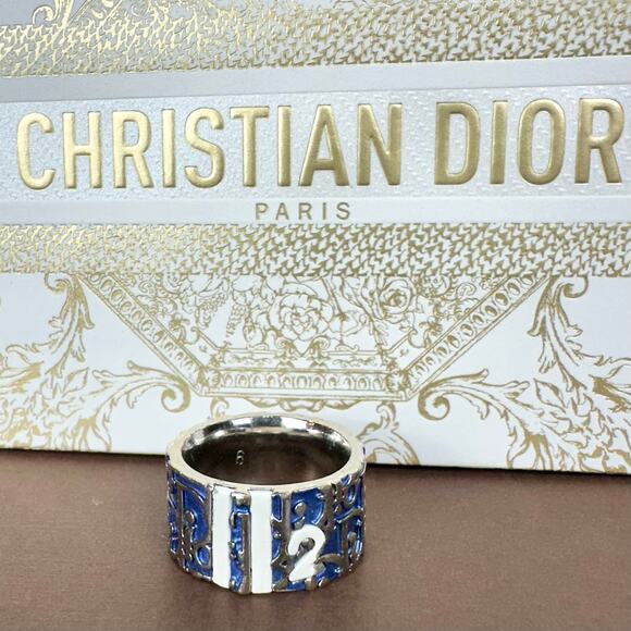 DIOR RING Trotter BLUE and silver size: U.S. 6 1/2 (6.5) Excellent!!! - Picture 3 of 11